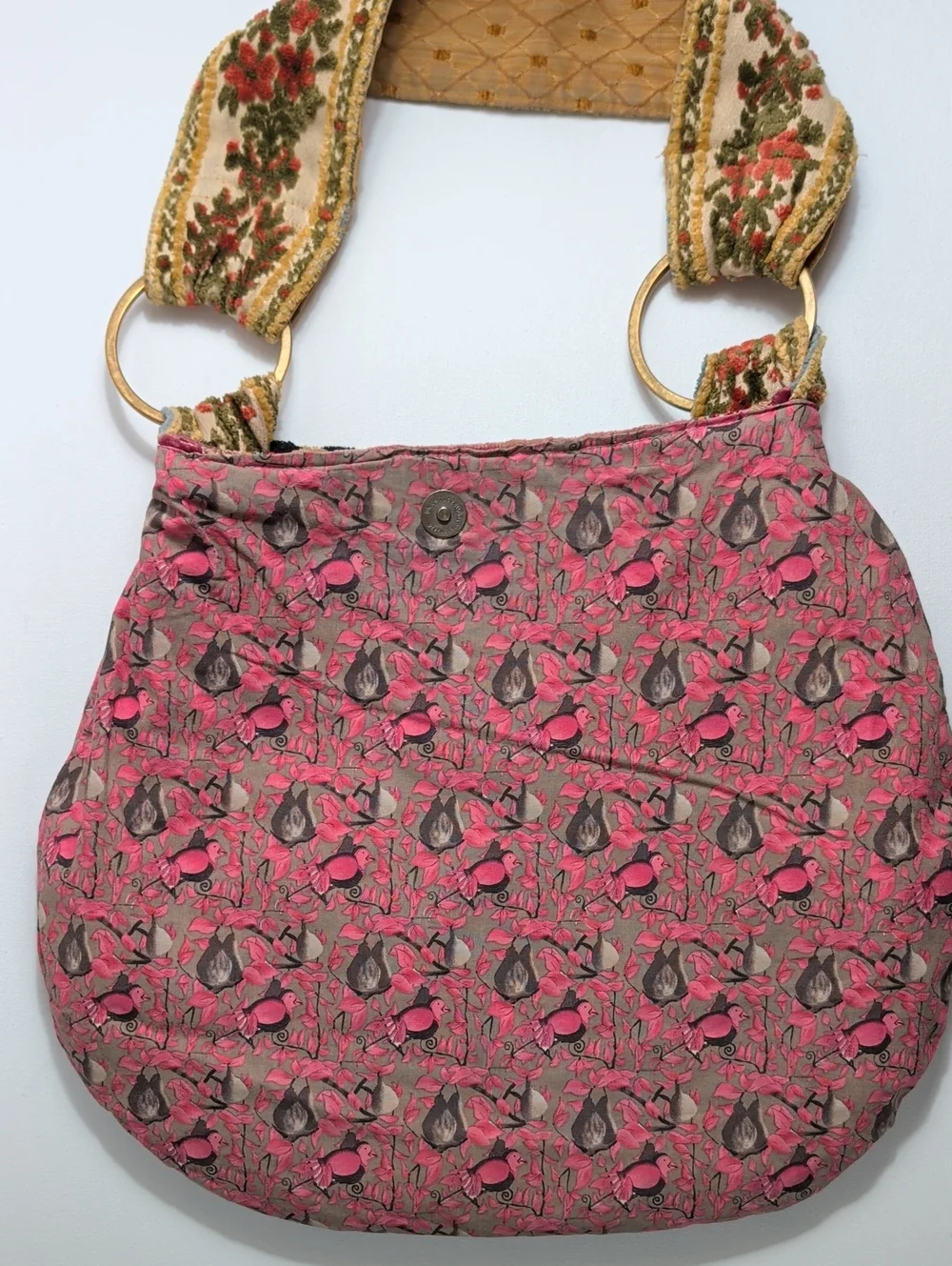 One-of-a-Kind Upcycled Bohemian Tapestry & Velvet Shoulder Bag